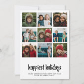 9 Foto gelukkig met minimale kerstzwart wit Feestdagenkaart (Voorkant)