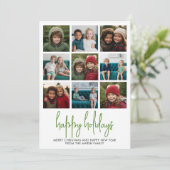 9 Foto groene en rode Stippen - Kerstfeest Feestdagenkaart (Staand voorkant)