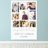 9 Foto Grote Gift voor Bruid & bruidegom Canvas Afdruk (Insitu (Houten vloer))