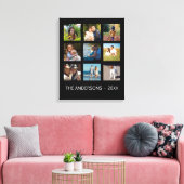 9 Foto Instagram Collage Gothic Zwart Canvas Afdruk (Insitu (Woonkamer))