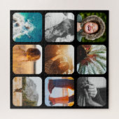 9 Foto Jigzaag Puzzle Sjabloon Black Rond Lijst Legpuzzel (Horizontaal)