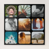 9 Foto Jigzaag Puzzle Sjabloon Black Rond Lijst Legpuzzel (Verticaal)