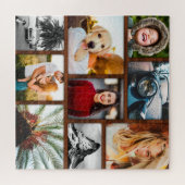 9 Foto Jigzaag Puzzle Wood Lijst Collage Legpuzzel (Horizontaal)