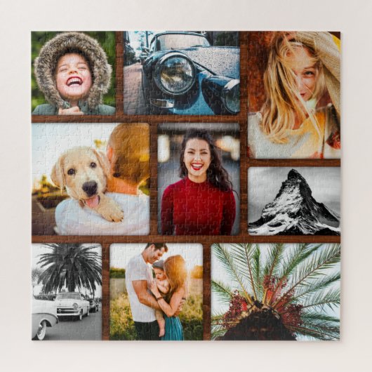 9 Foto Jigzaag Puzzle Wood Lijst Collage Legpuzzel (Verticaal)