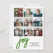 9 Foto Joy Merry Green Waterverf voor kerstmis Feestdagenkaart (Voorkant)