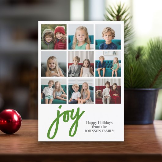 9 Foto Joy Merry Green Waterverf voor kerstmis Feestdagenkaart