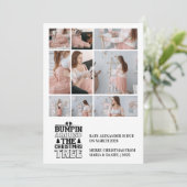 9 Foto Kerstboom Zwangerschapsaankondiging Feestdagenkaart (Staand voorkant)