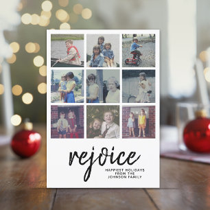 9 Foto Kerstscript met Minimaal Design Feestdagenkaart