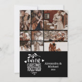 9 foto minimalistische eerste kerst samen feestdagenkaart (Voorkant)