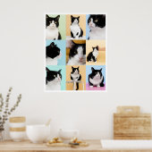 9 Foto Moderne Collage Kat Hond Poster (Keuken)