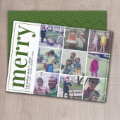 9 Foto offset - Bold Merry - Olive Green - Feestdagenkaart