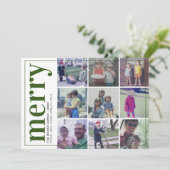9 Foto offset - Bold Merry - Olive Green - Feestdagenkaart (Staand voorkant)
