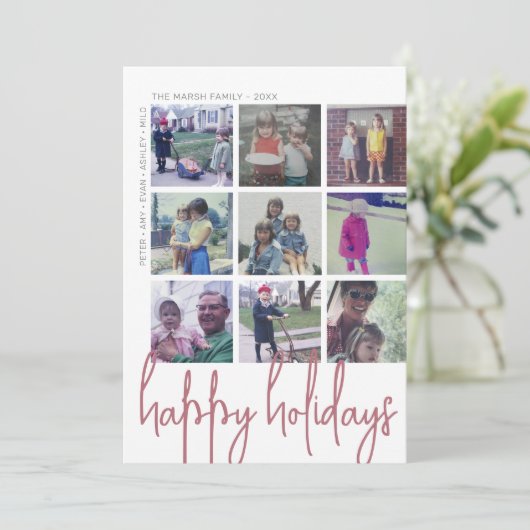 9 Foto offset - Prettige feestdagen Navy Holiday K Feestdagenkaart (Staand voorkant)