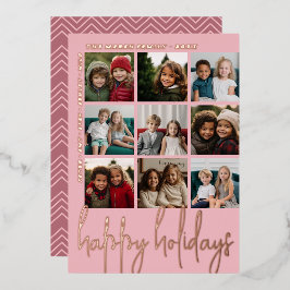 9 Foto offset - Prettige feestdagen script - roos