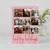 9 Foto offset - Prettige feestdagen script - roos  (Staand Voorkant)