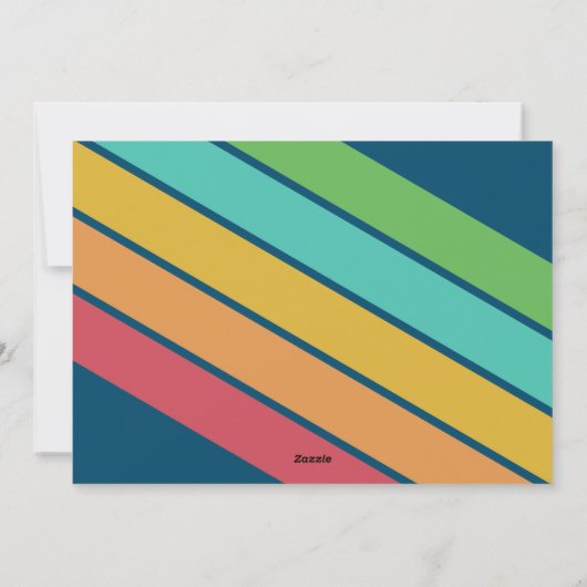 9 foto offset - vet vrolijk kerstretro streep feestdagenkaart (Achterkant)