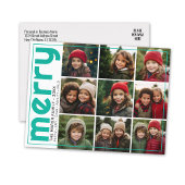 9 Foto offset - Vold Merry - Blauwgroen met Kerstm Feestdagenkaart