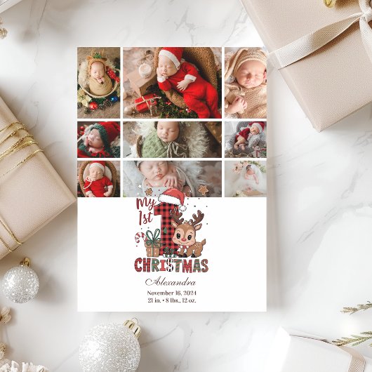 9 Foto Plaid Rendier Eerste Kerstmis Feestdagenkaart