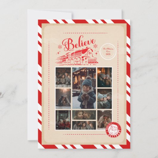 9 Foto Polar Express Kerstkaart (Voorkant)