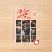 9 Foto Polar Express Kerstkaart Acryl Uitnodigingen (Voorkant)