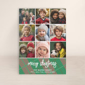 9 Foto Rand - Merry Christmas Plaid Feestdagenkaart