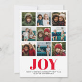 9 Foto Red Abstract Joy Modern Kerstmis Feestdagenkaart (Voorkant)