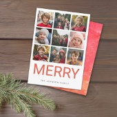 9 Foto Red Merry Moderne kerstWaterverf Feestdagenkaart