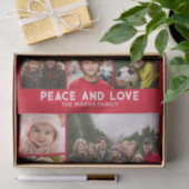 9 Foto Retro Kerstmis Rode Vrede en Liefde Tissuepapier (Geschenk)