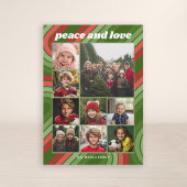 9 foto retro strepen - rood groen funky feestdagenkaart