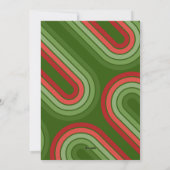 9 foto retro strepen - rood groen funky feestdagenkaart (Achterkant)