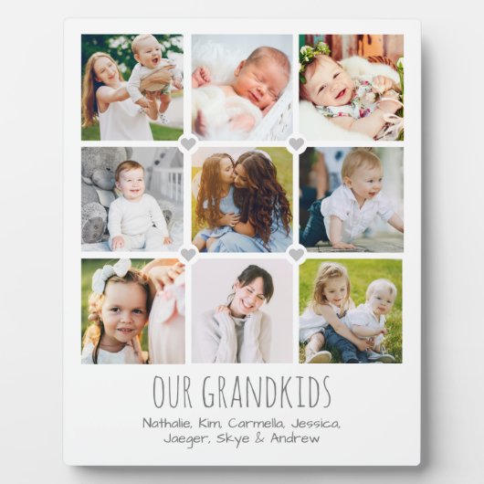 9-foto’s van de persoonlijke grootouders fotoplaat (Voorkant)