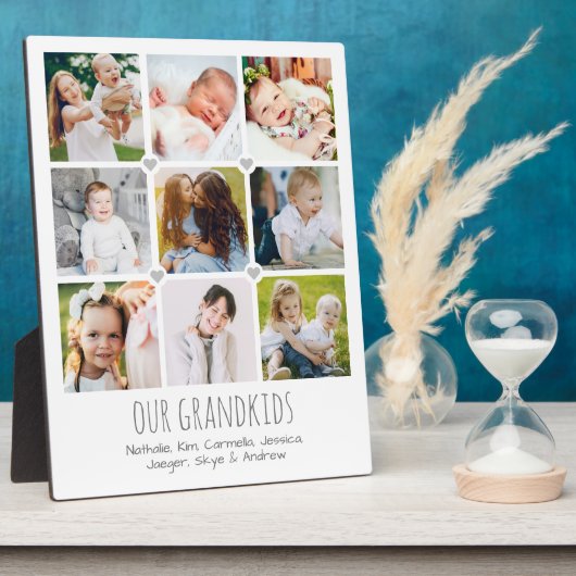 9-foto’s van de persoonlijke grootouders fotoplaat (Zijkant)