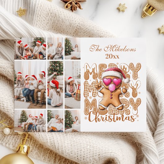 9 Foto Schattige Gingerbread Christmas Feestdagenkaart