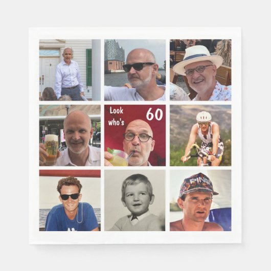 9 foto Verjaardag servet (Voorkant)