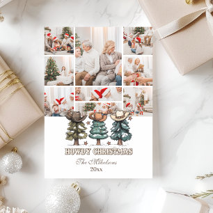 9 foto Western Howdy Christmas Feestdagenkaart