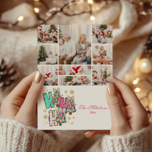 9 Foto Whimsical Ho Ho Kerstfamilie Feestdagenkaart