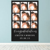 9 Fotobruiloft met tekst voor script zwart-wit Canvas Afdruk (Insitu (Houten vloer))