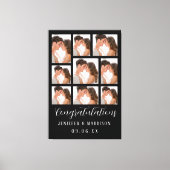 9 Fotobruiloft met tekst voor script zwart-wit Canvas Afdruk (Voorkant)