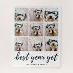 9 Fotocollage Beste jaar en zwarte kalligrafie Legpuzzel<br><div class="desc">Gebruik negen afbeeldingen en voeg jouw namen toe aan deze gedenkwaardige keepname. Een eenvoudig maar modern calligrafietype ontwerp dat iets speciaals aan je uiterlijk toevoegt.</div>