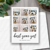 9 Fotocollage Beste jaar en zwarte kalligrafie Notitieboek