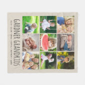 9 Fotocollage met aangepaste kleinkinderen Namen | Fleece Deken (Voorkant (Horizontaal))