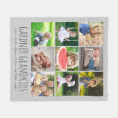 9 Fotocollage met aangepaste kleinkinderen Namen | Fleece Deken (Voorkant (Horizontaal))