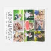 9 Fotocollage met aangepaste kleinkinderen Namen | Fleece Deken (Voorkant (Horizontaal))