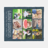 9 Fotocollage met aangepaste namen van kleinkinder Fleece Deken (Voorkant (Horizontaal))