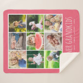 9 Fotocollage met aangepaste namen van kleinkinder Sherpa Deken (Voorkant (horizontaal))