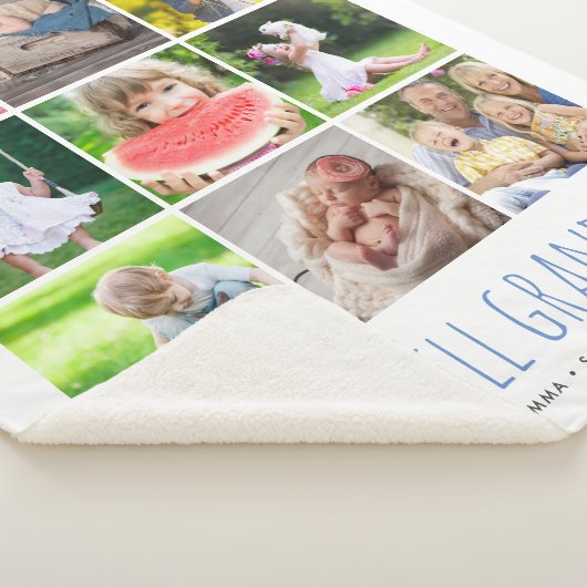 9 Fotocollage met de namen van uw kleinkinderen |  Sherpa Deken (3/4)