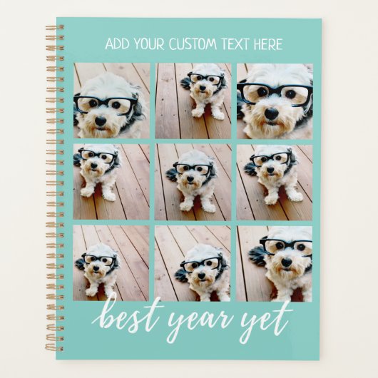 9 Fotocollage optionele tekst — Beste jaar ooit Planner (Voorkant)