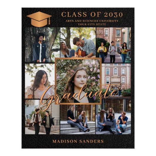 9 fotocollage sjabloon afstuderen perfect poster (Voorkant)