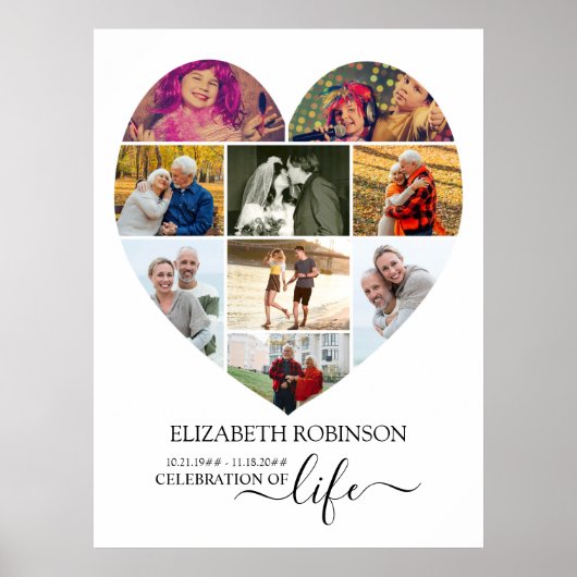 9 Fotocollage viering van het leven Poster (Voorkant)
