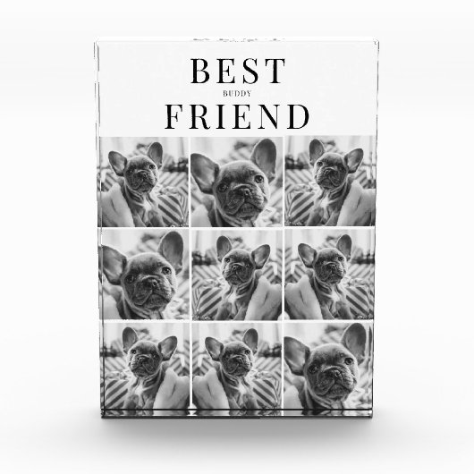 9 Fotocollage Wit Beste Vriend Fotoblok (Voorkant)